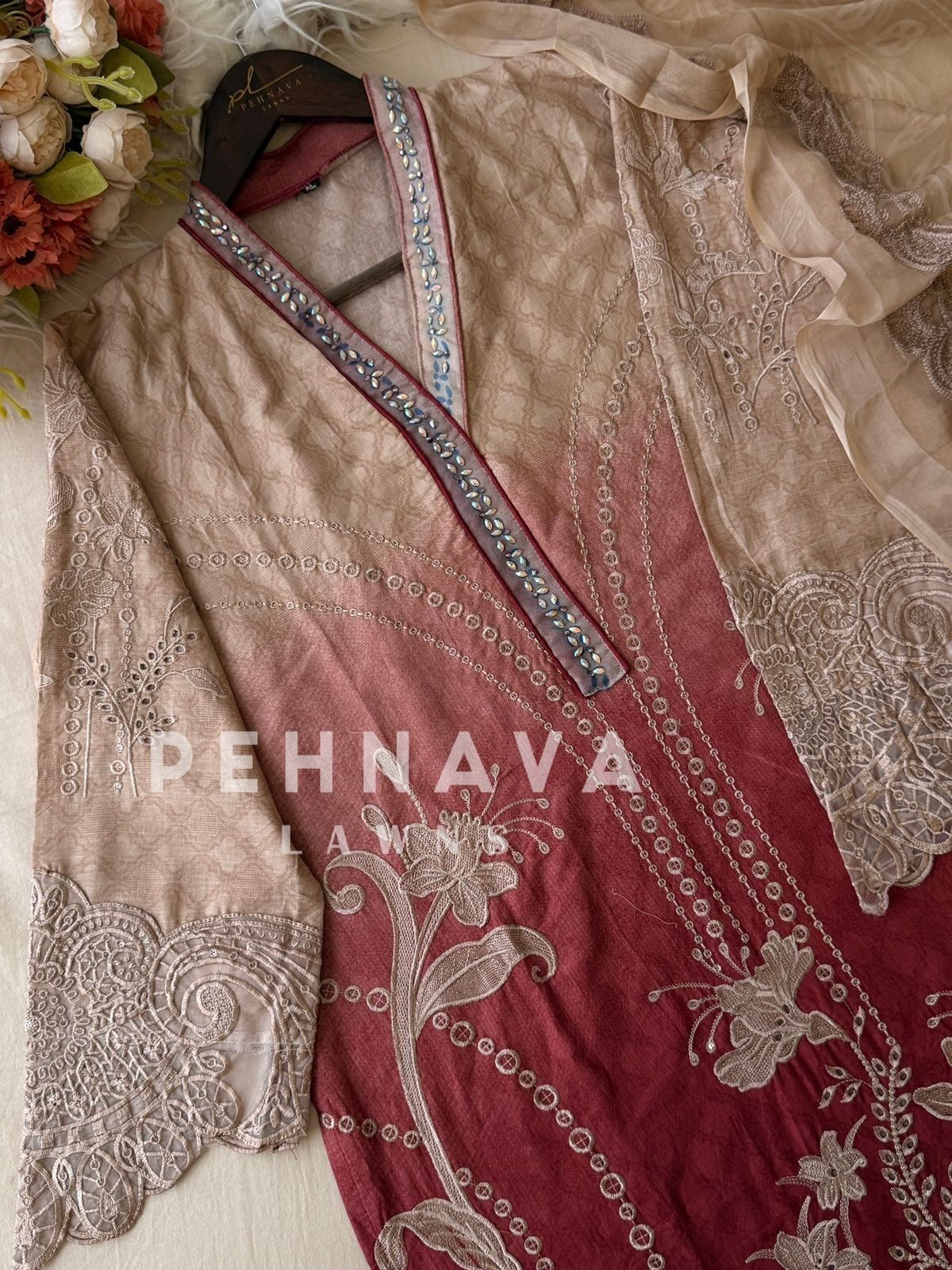 Cut Work Stitched Suit 1831