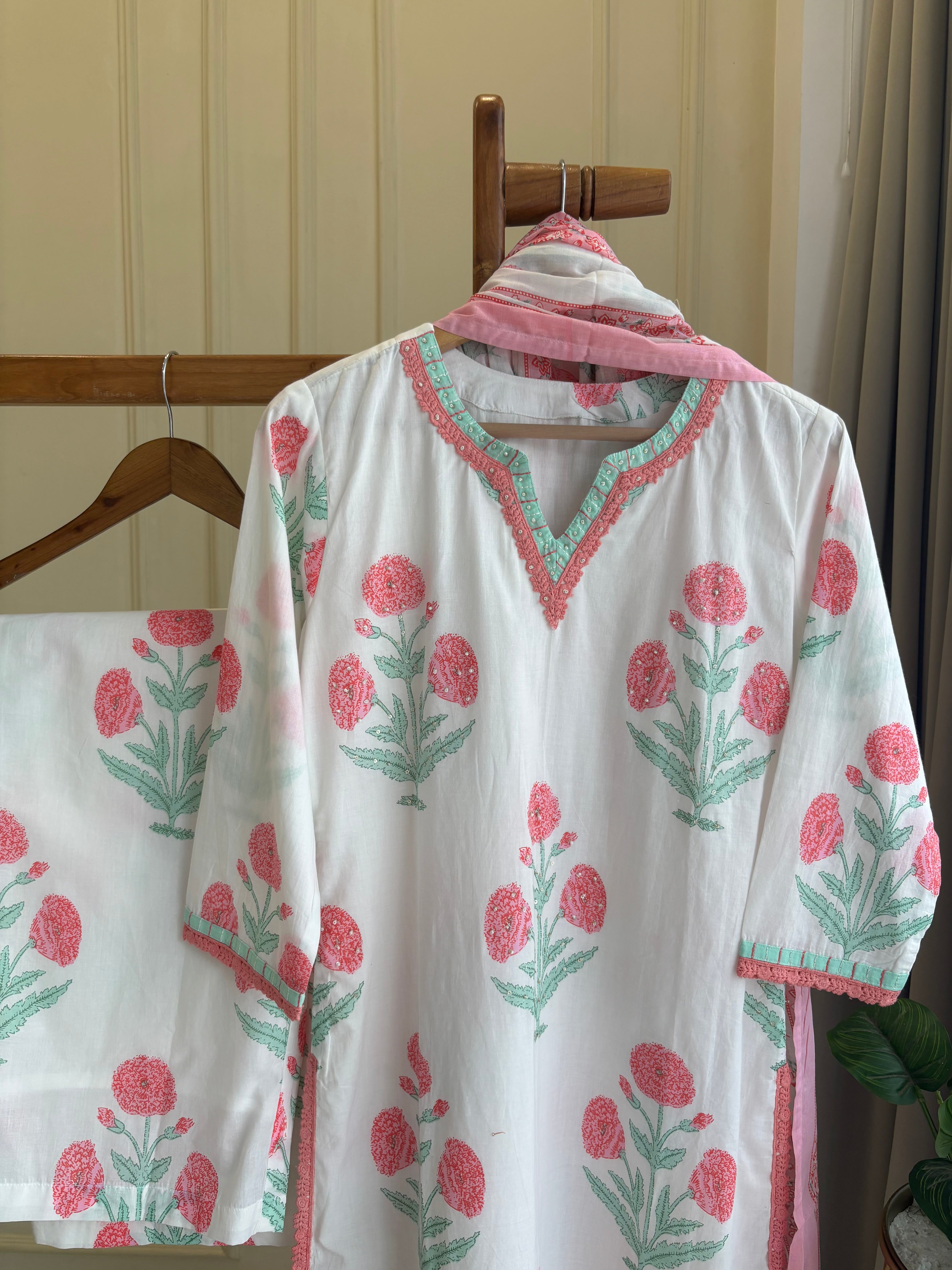 Floral Printed Pure Cotton Co-ord Set