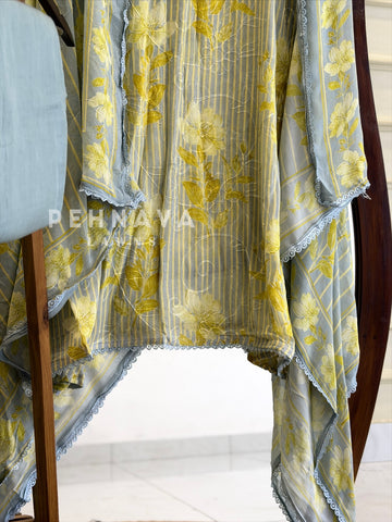 Floral Embroidered Unstitched Suit