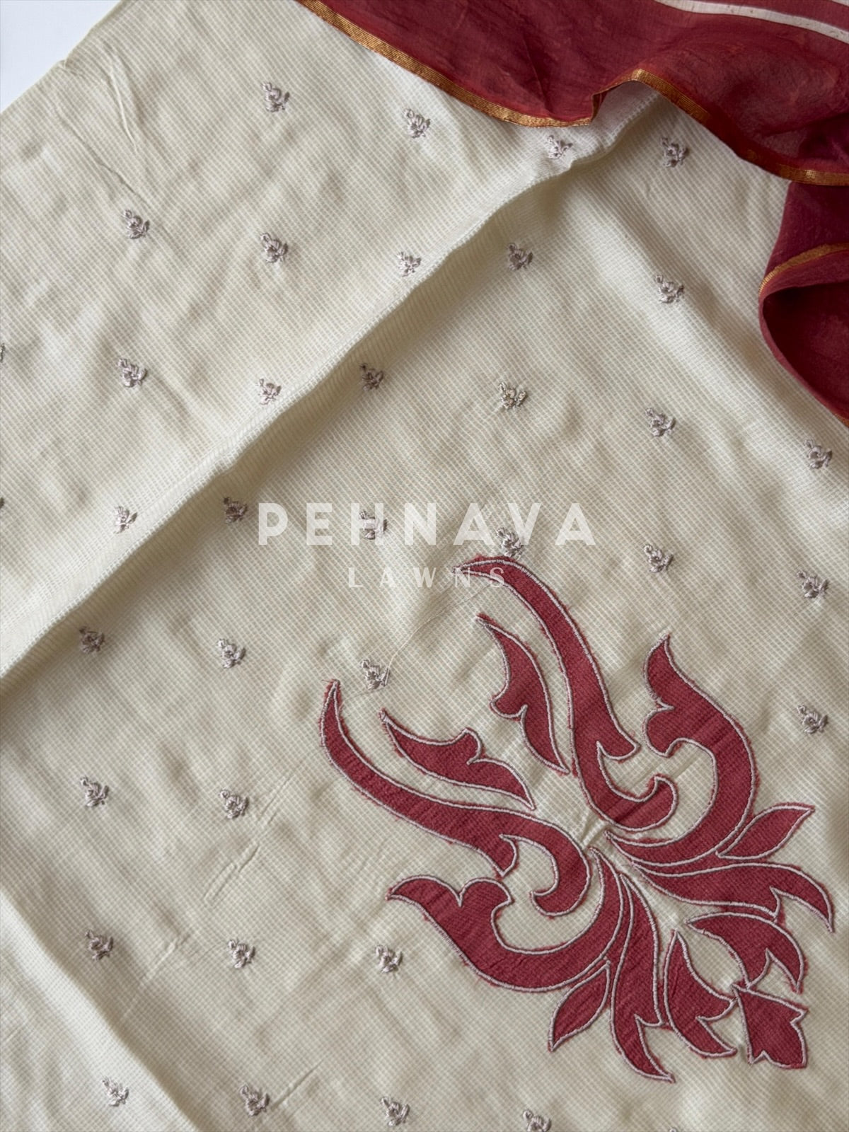 Cotacheck Embroidered Unstitched Suit-4070 - Pehnava Lawns