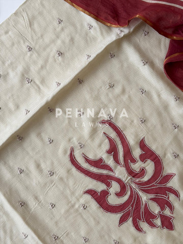 Cotacheck Embroidered Unstitched Suit-4070 - Pehnava Lawns