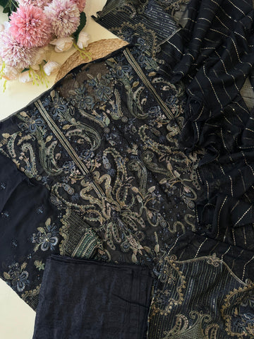Luxury Chiffon semi stitched suit-RBN-6793