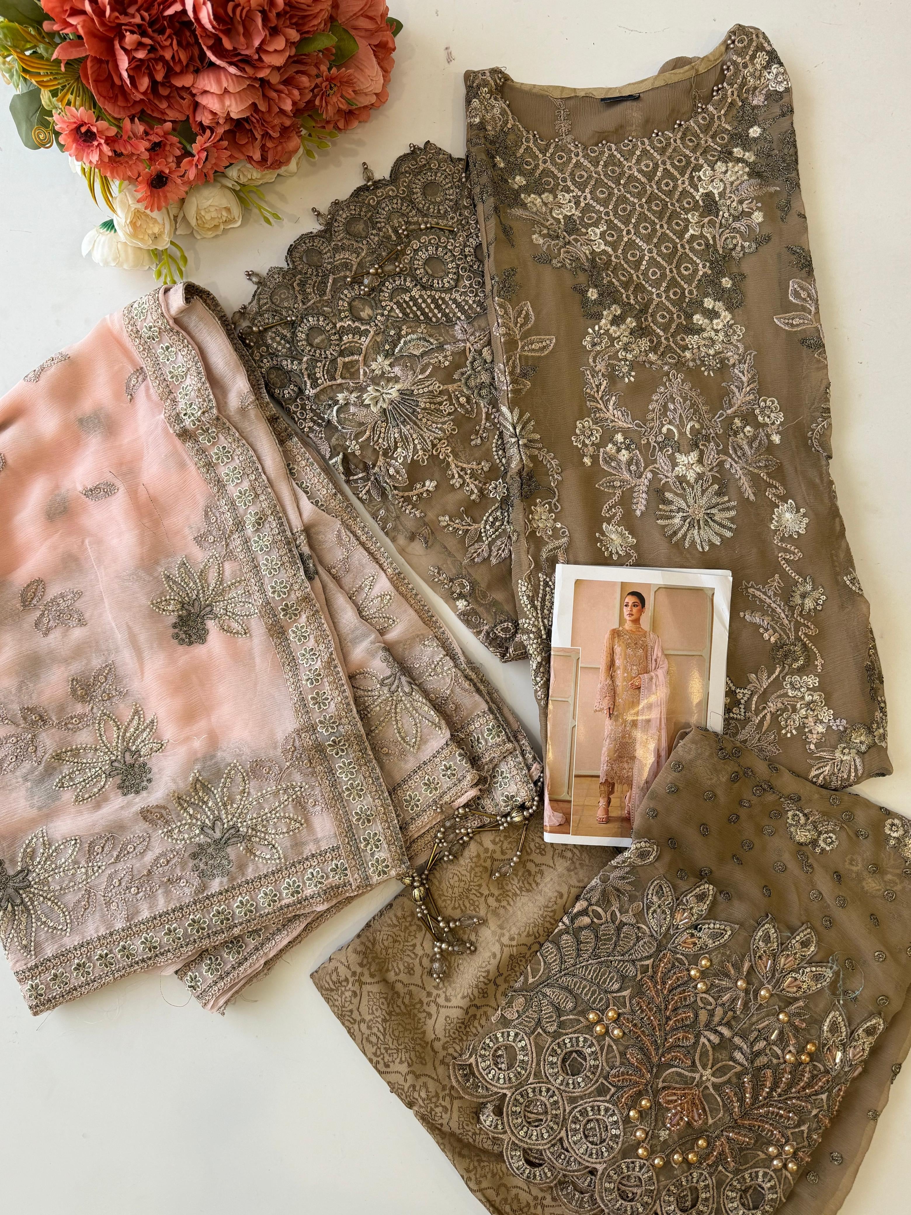 Luxurious Chiffon Embroidered Unstitched Suit-10