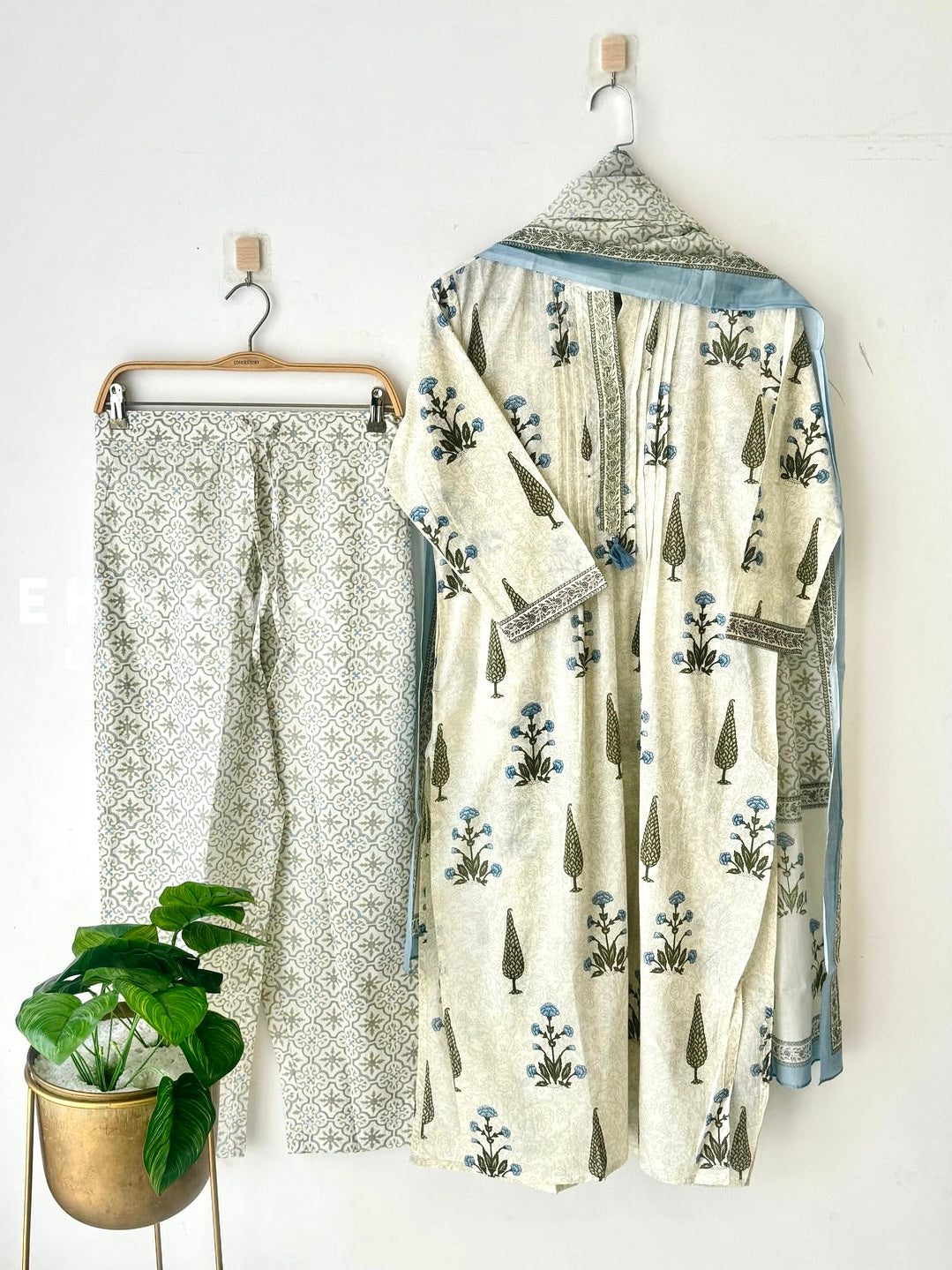 Signature Print Cotton Suit Set 12609