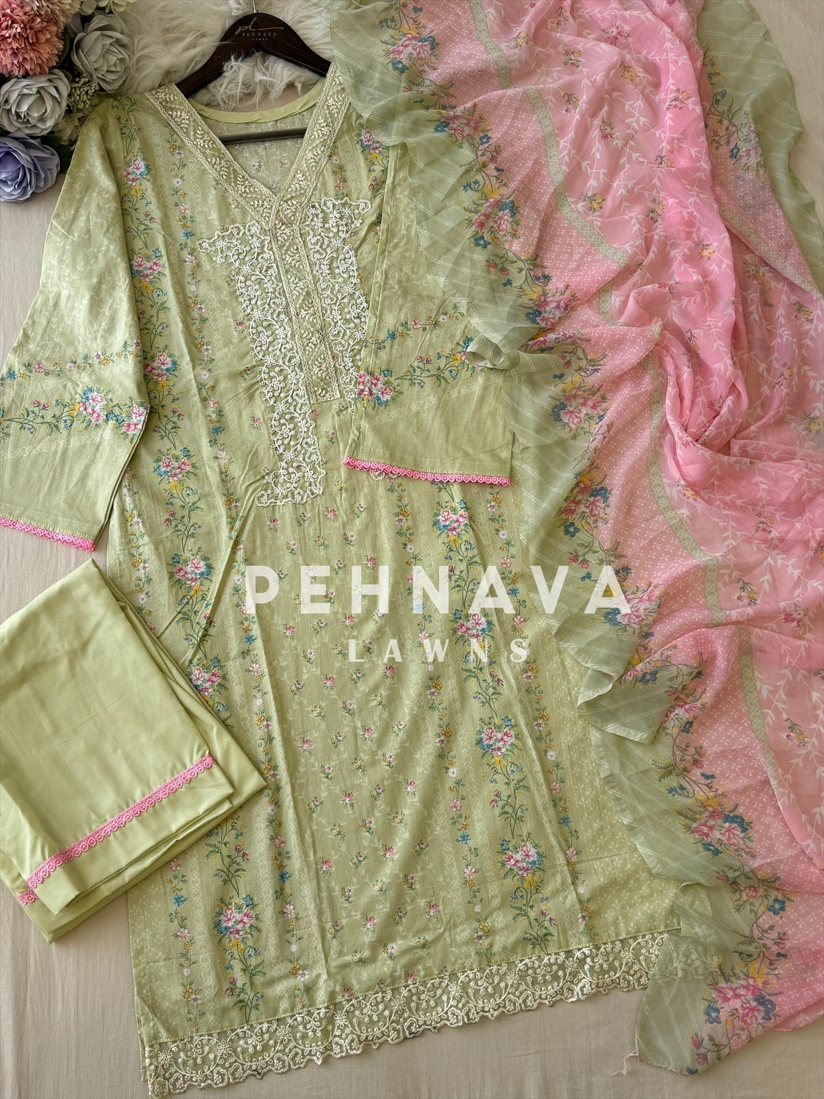 Blush Garden Embroidered Lawn Suit