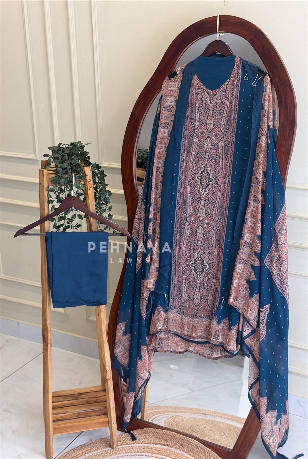 Paisley Printed Chiffon Unstitched Suit No.25