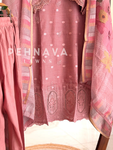 Cotacheck Embroidered Suit