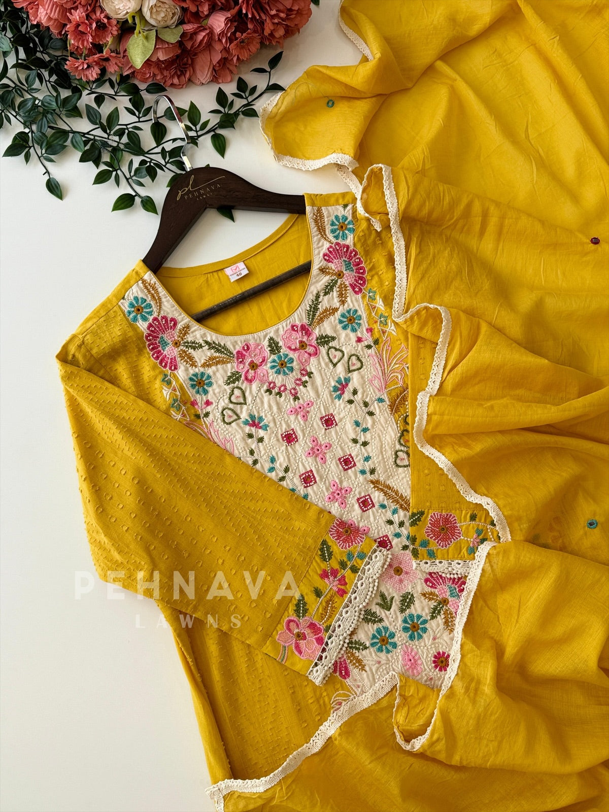 Dobby Cotton Embroidered Suit-3196 BV1