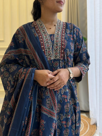 Ajrak Printed anarkali