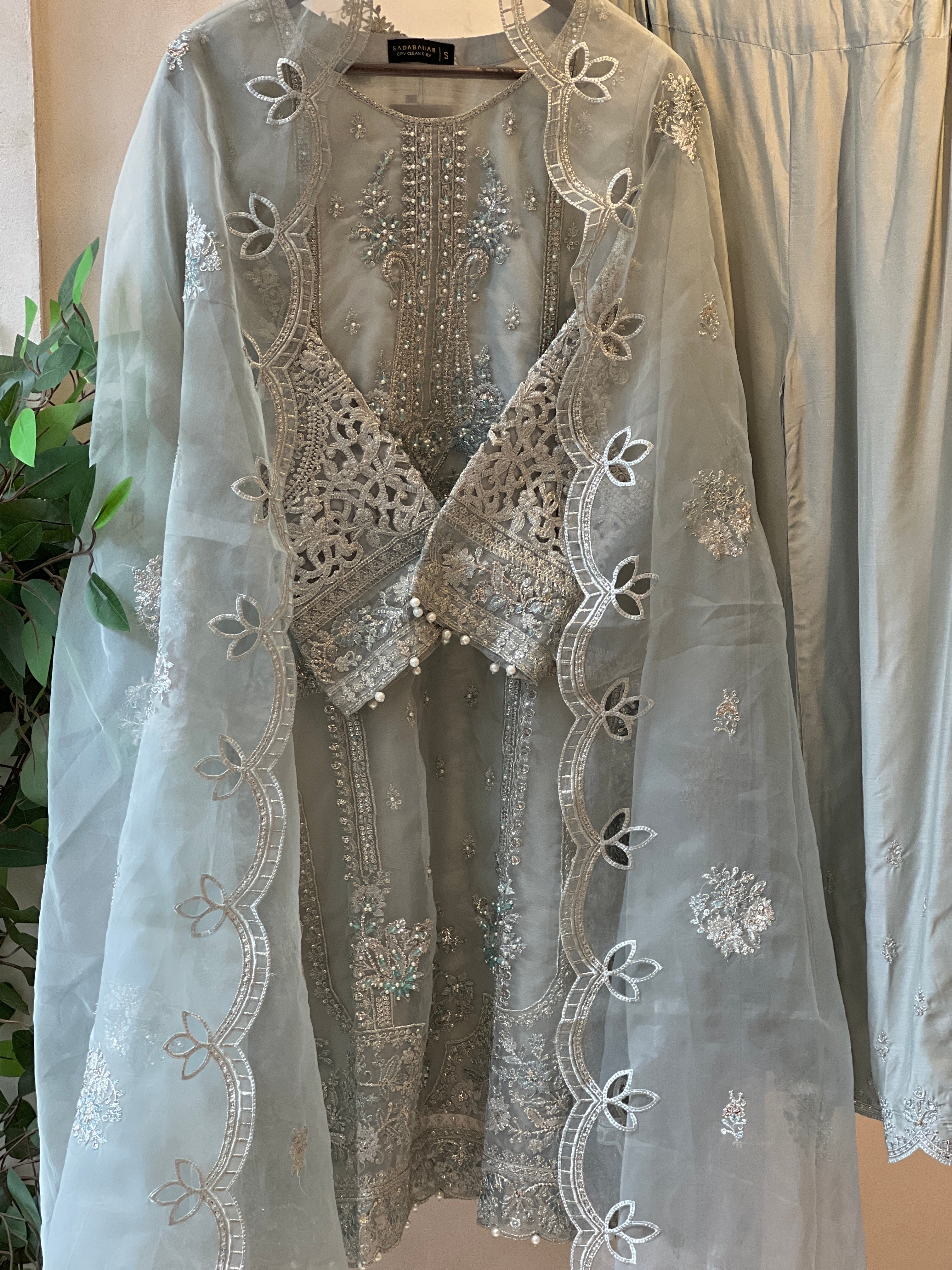 Sadabahar Organza Heavy Handworked Suit