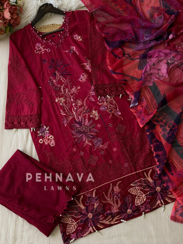 Floral Embroidered Suit Set