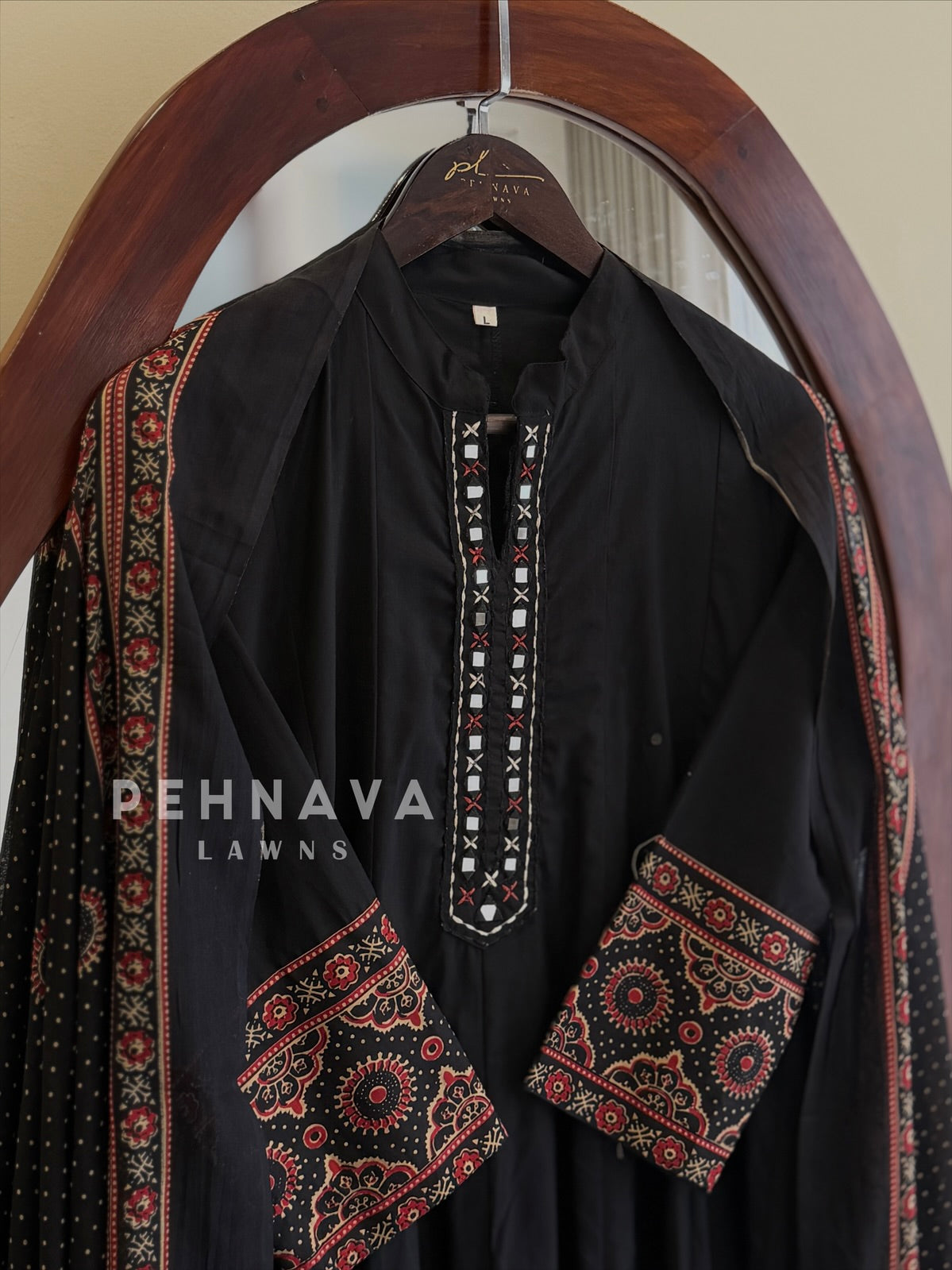 Border Printed Cotton Suit Set