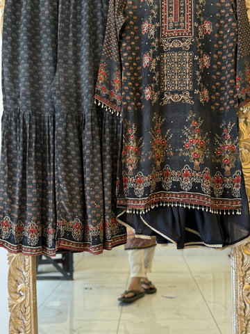 Crepe Rajwadi  suit with sharara-1