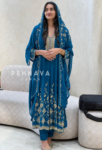 Handworked Anarkali Suit - Pehnava Lawns