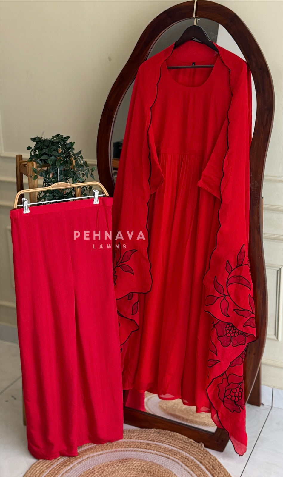 Embroidered Dupatta Suit Set