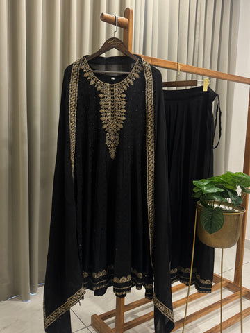 Handworked peplum style dress with skirt