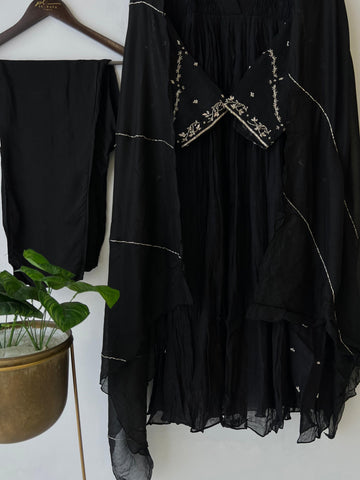 Mulchandheri Pleated A-line suit with embroidery