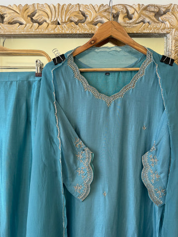 Premium  and elegant russian silk handworked suit-color options