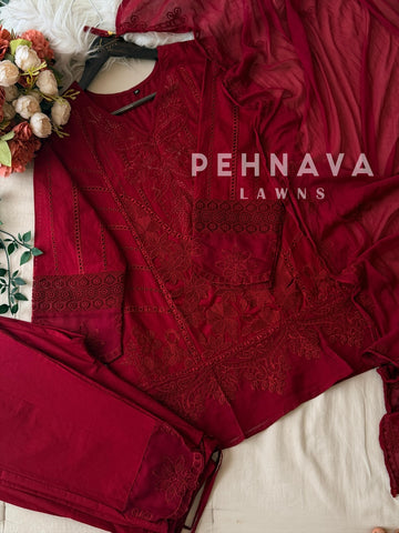 Cut Work Embroidered Suit (6-8 Days Delivery Time)