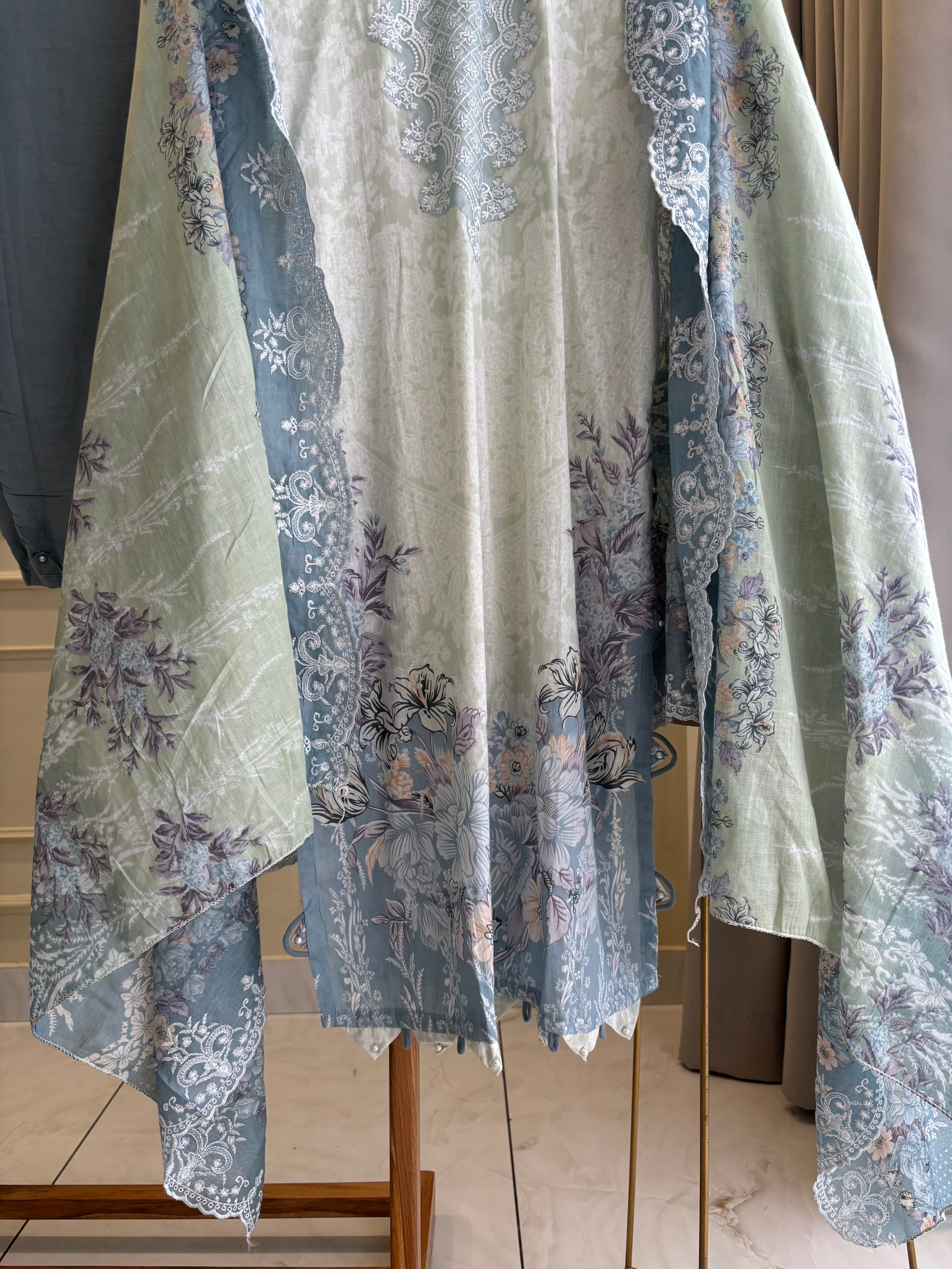 Embellished Floral Cotton Suit-2