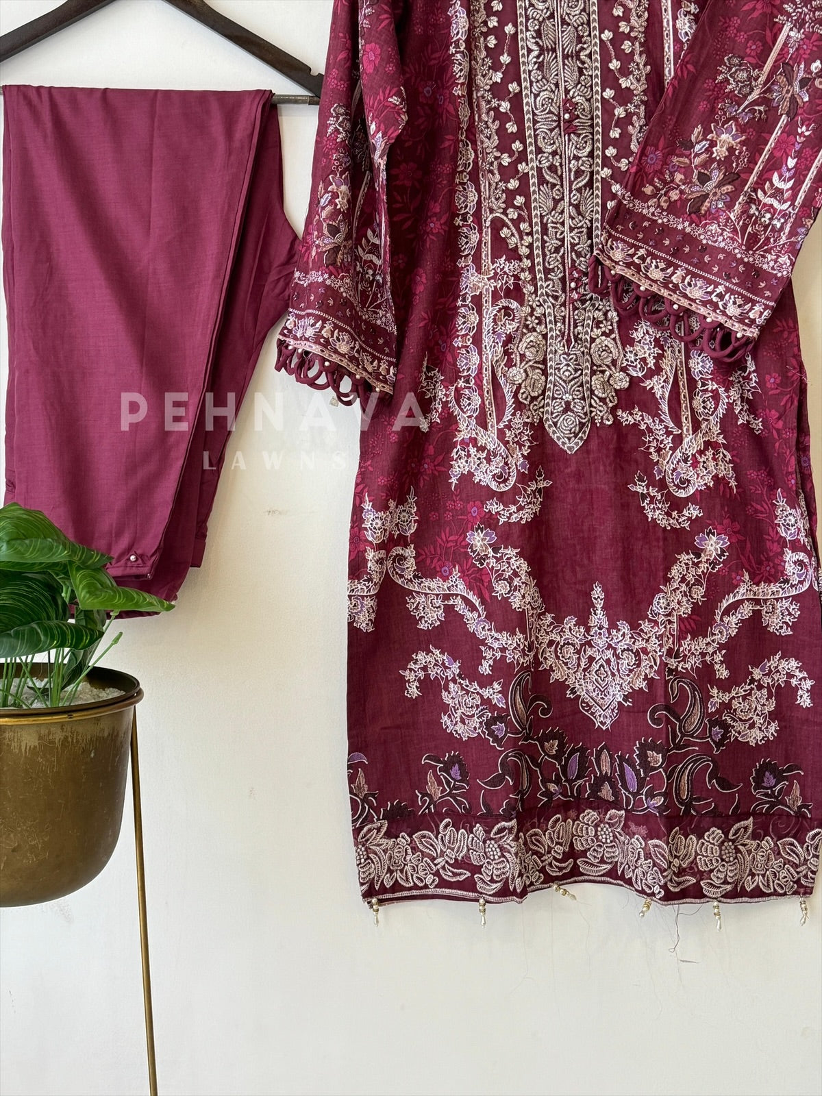 Embroidery Printed Suit Set-1511