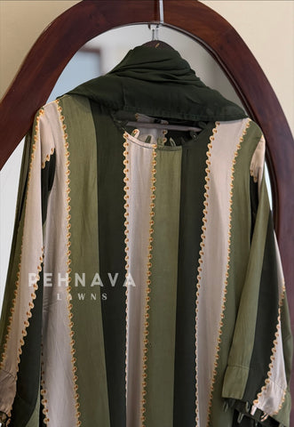 Striped Crepe Suit Set