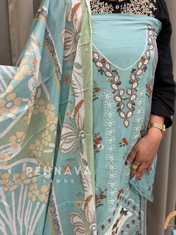 Embroidered Semi Stitched Suit-3909