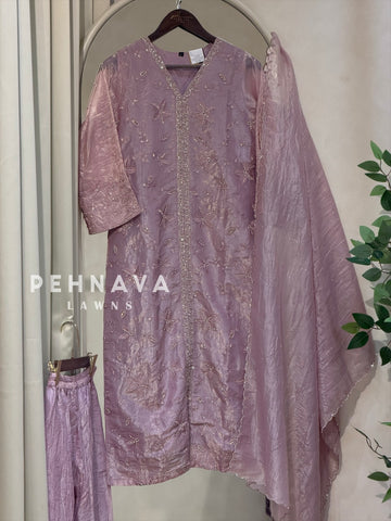 Crinkle Tissue Organza Three Piece Suit