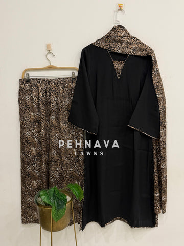 Minimal Animal Printed Three Piece Suit