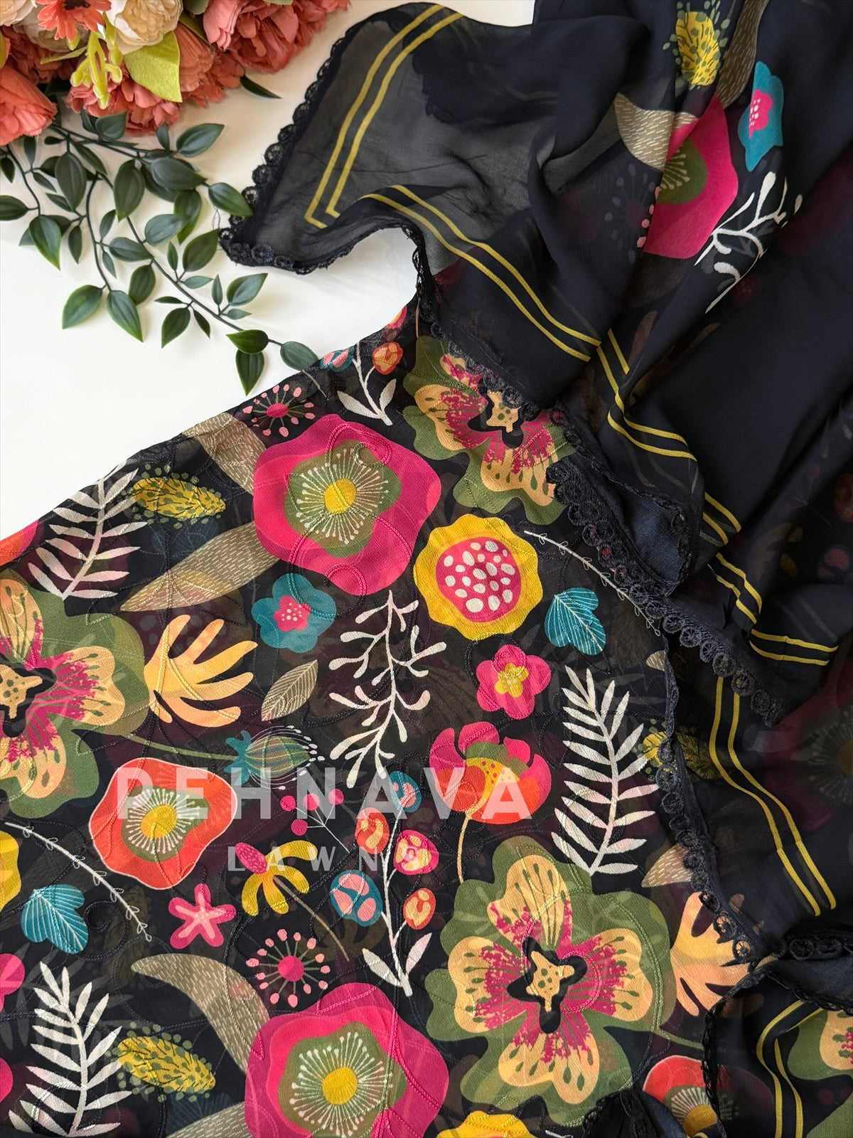 Floral Embroidered Unstitched Suit 4367