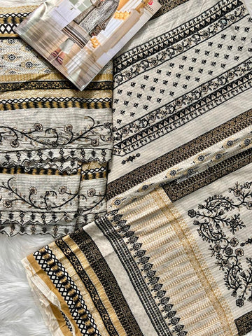 Cotton fully embroidered suit-3536