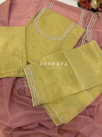 Tissue Handworked Unstitched Suit-314