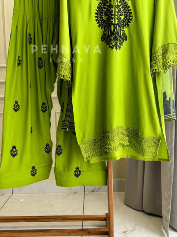 Imported Rayon Embroidered  Suit Set- LRC 258 - Pehnava Lawns