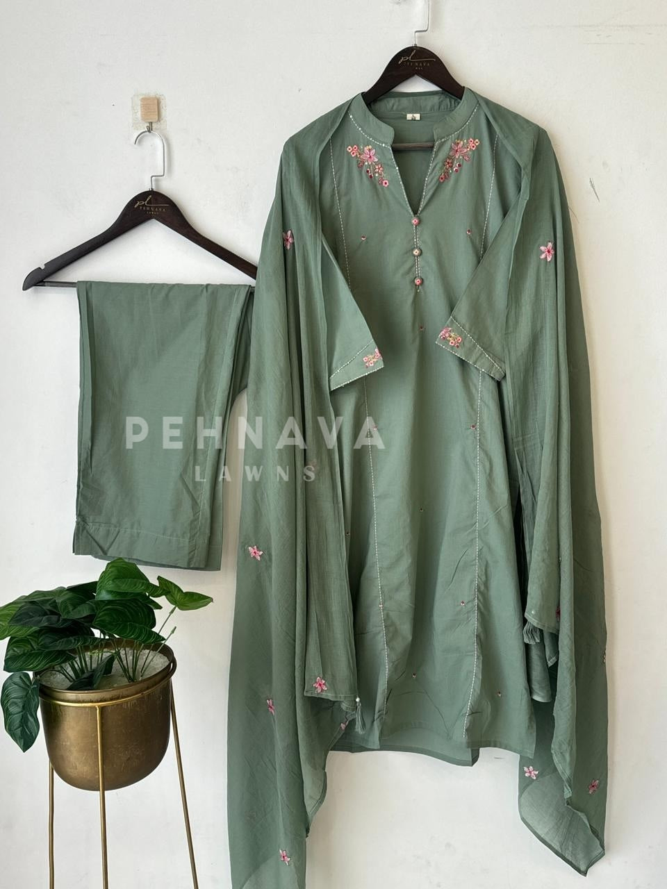 Embroidered Cotton Casual Suit-3028 - Pehnava Lawns