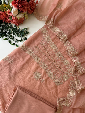 Chanderi Unstitched Suit-Janie