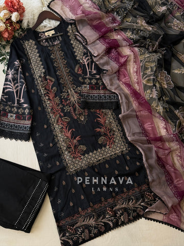 Cotton Embroidered suit 3374
