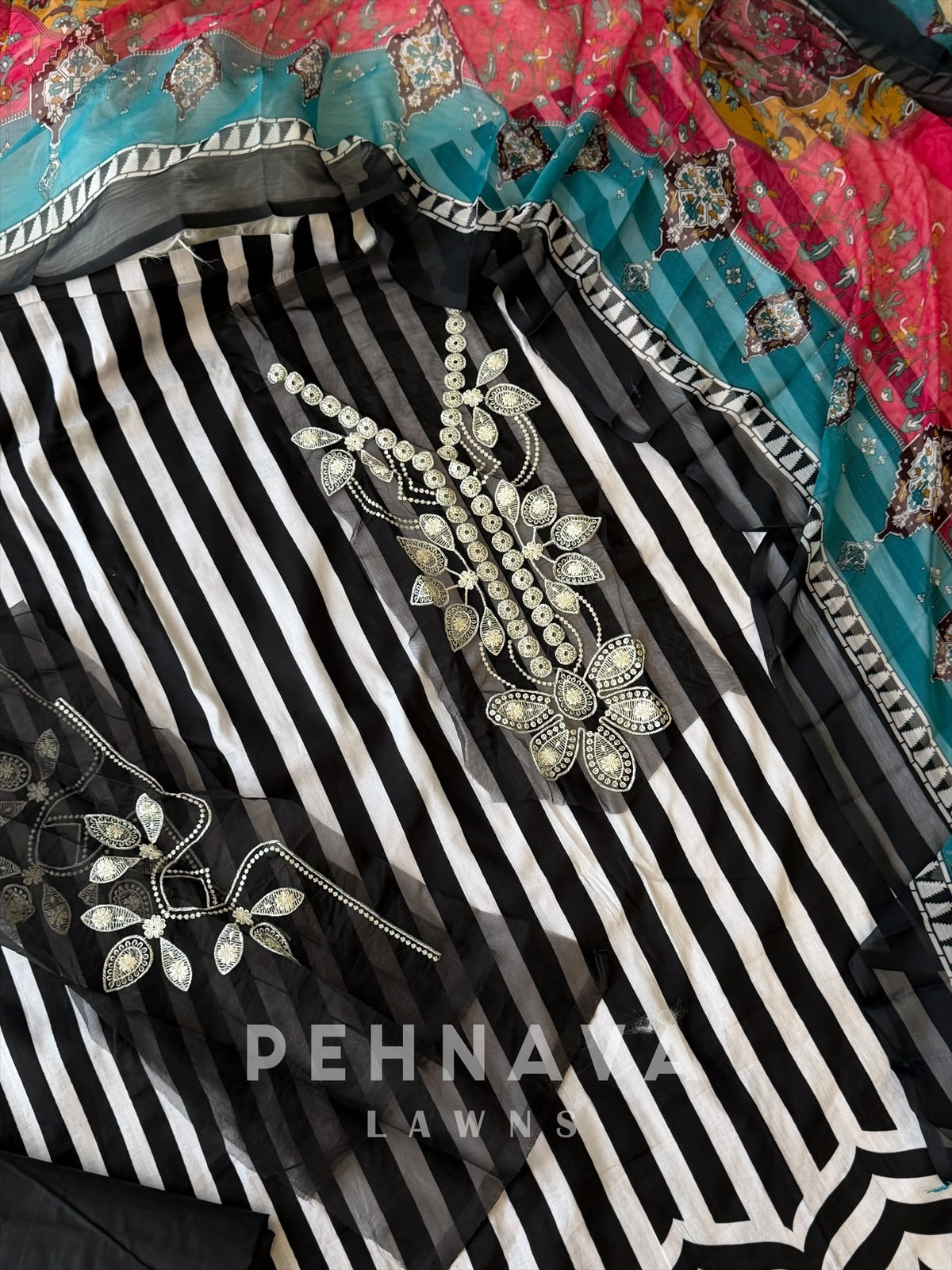 Signature Embroidered Unstitched Suit-1364