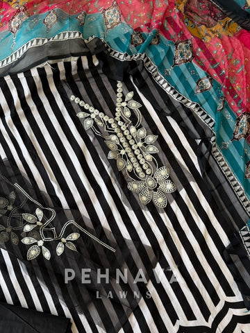 Signature Embroidered Unstitched Suit-1364