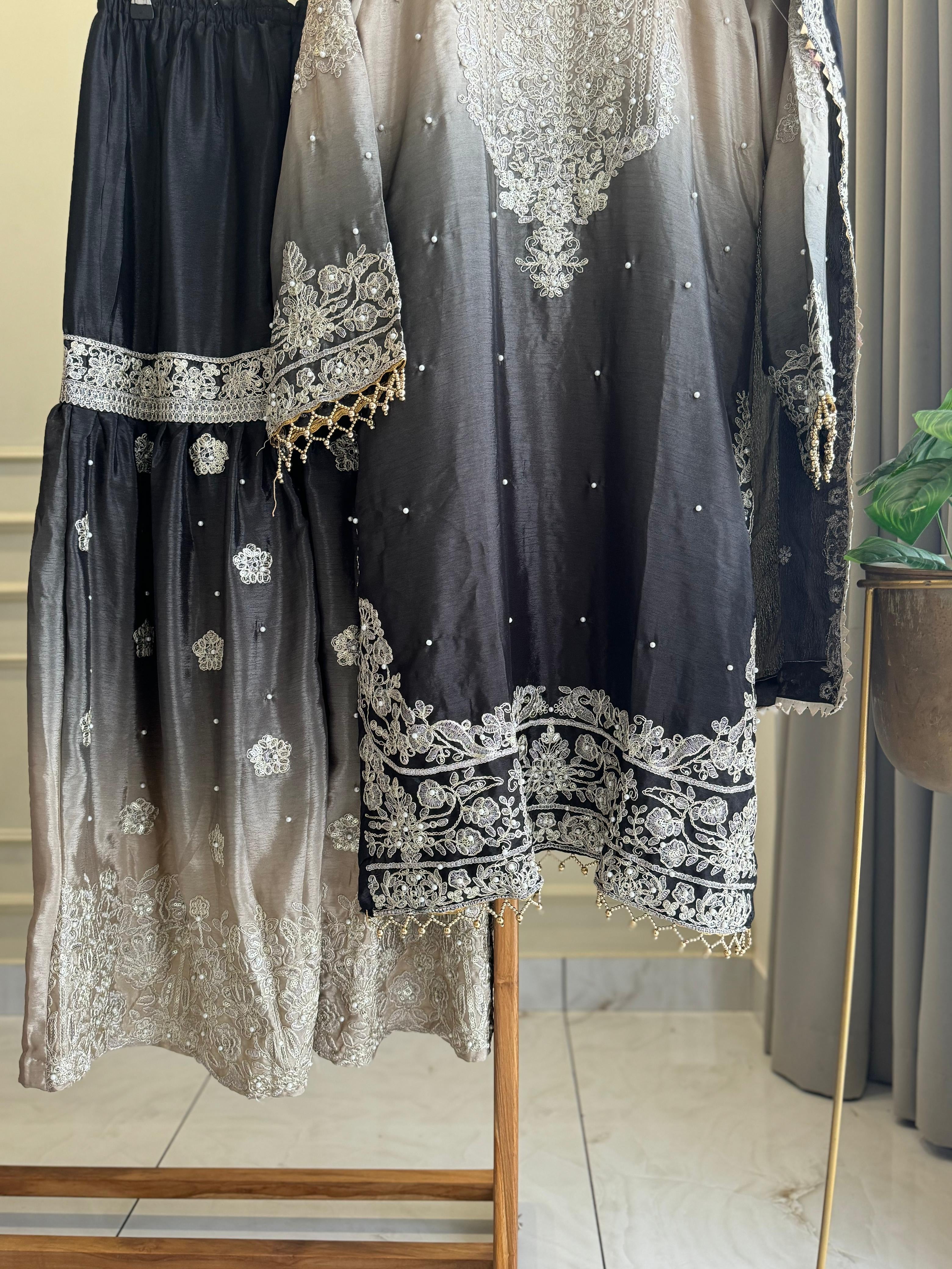 Georgette Embroidered Sharara Suit