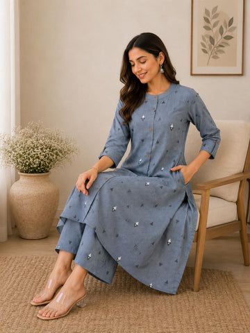 Daily Wear Cotton Embroidered Co-ord Set-13252 - Pehnava Lawns