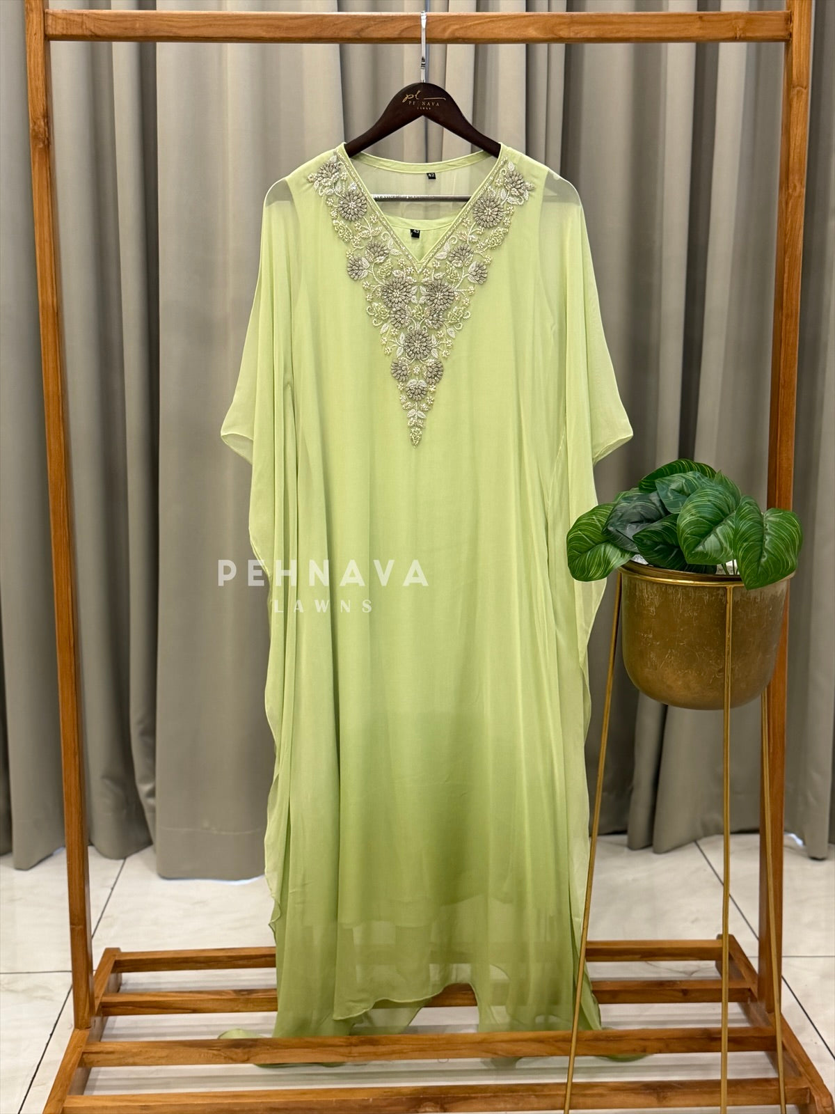 Pearl Embroidered Kaftan Set