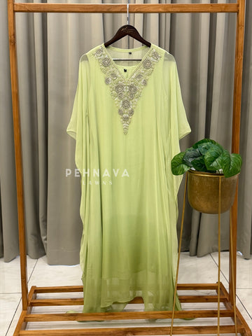 Pearl Embroidered Kaftan Set