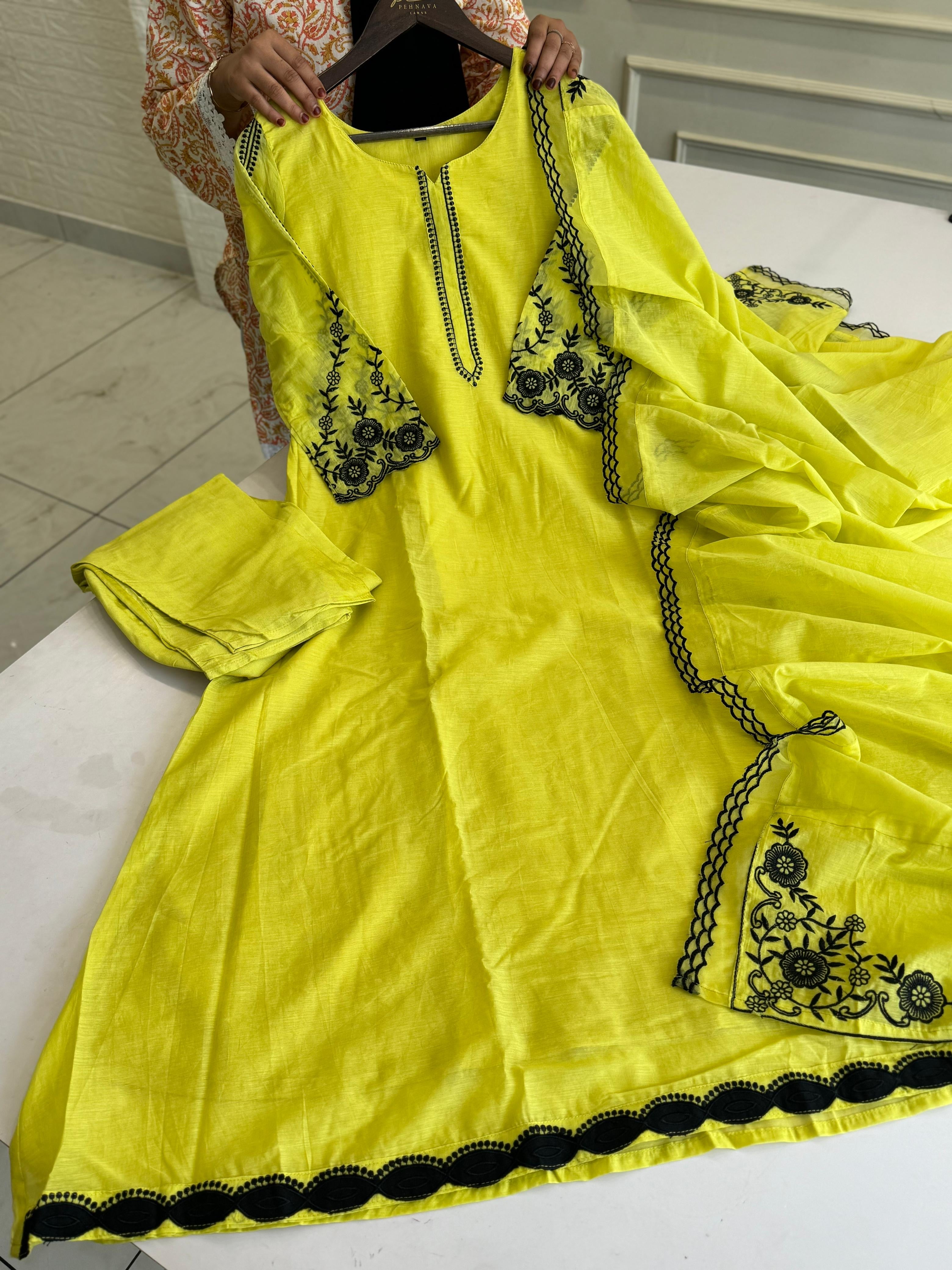 Mul-Chandheri Flared Embroidered Suit