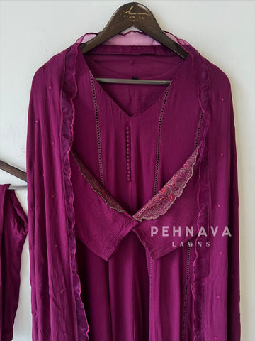 Crinkled Rayon Anarkali-6098