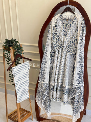 Block Print Flared Suit Set 11081-84