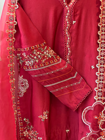 Dhanak luxurious stitched embroidered suit DL-0333
