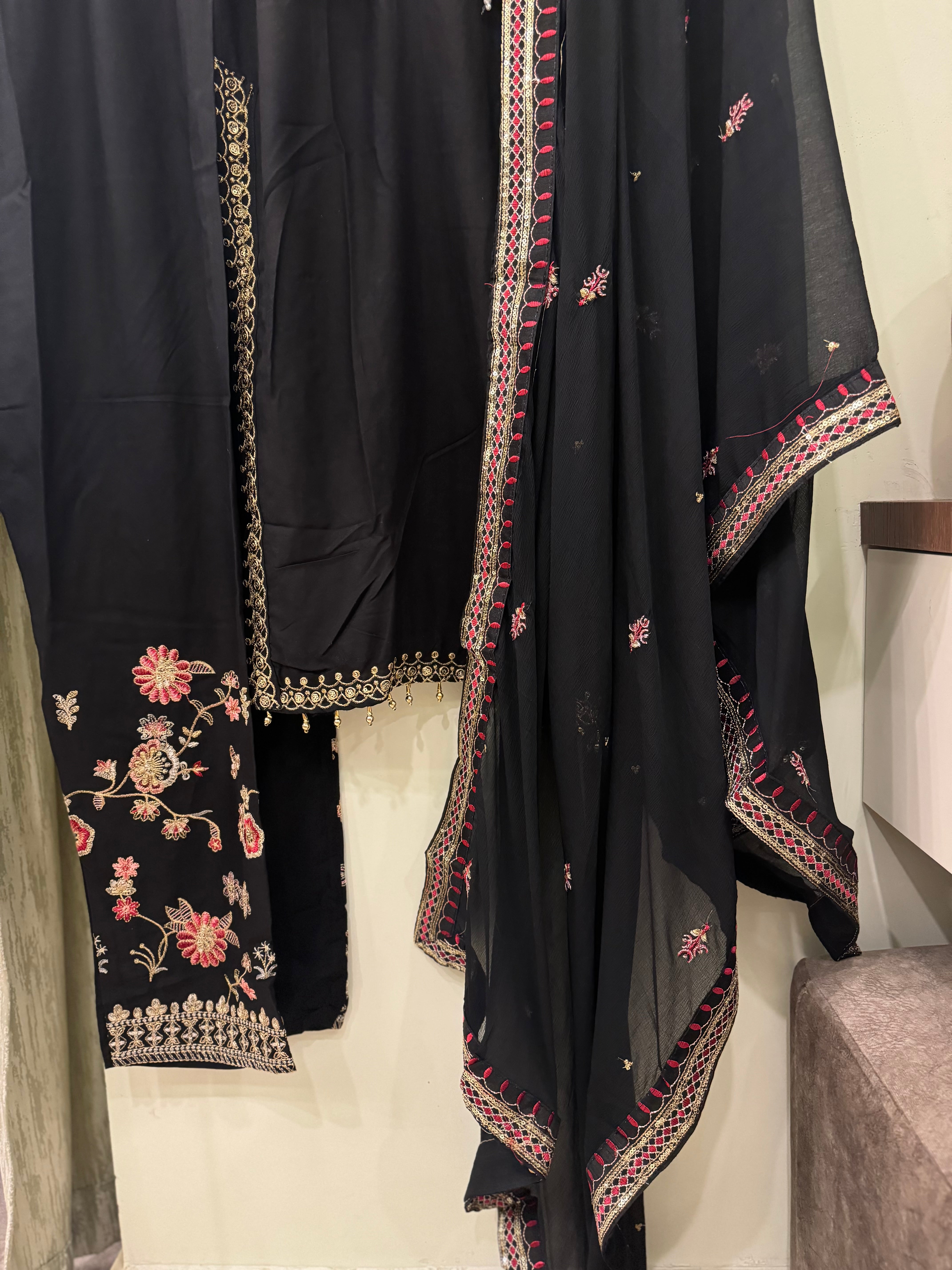 Comfy Rayon party wear with embroidered bottom 104