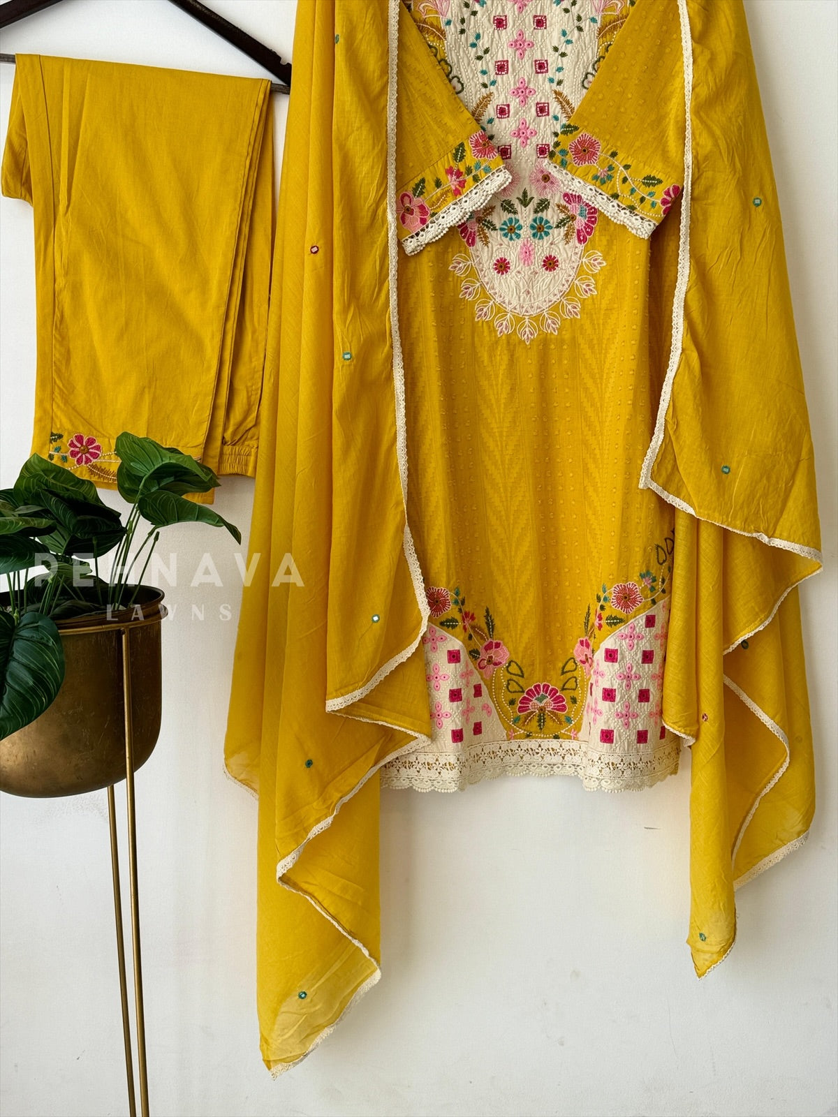 Dobby Cotton Embroidered Suit-3196 BV1