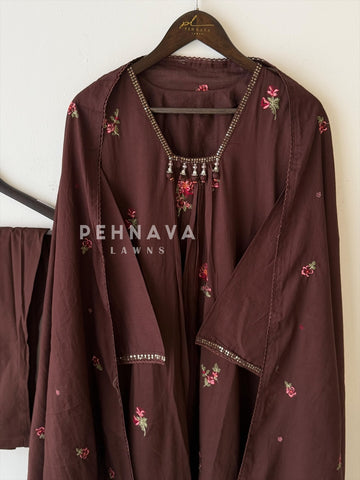 Neck Tassel Embroidered Suit-4163 - Pehnava Lawns