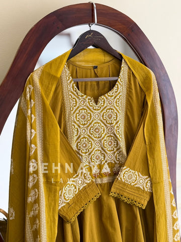 Embroidered Yoke with Mirror Work Detail
